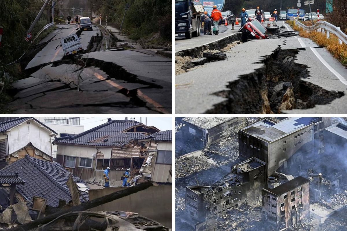 Japanin maanjäristykset: Tappavat järistykset sytyttävät tulipaloja, tuhoavat rakennuksia Wajimassa ja Ishikawassa;  Kuolonuhrien määrä nousee 62:een – Katso tuhoisat kuvat täältä - business-galleria Uutiset